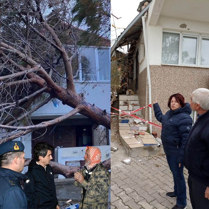 Karaburun'da hortum hasarı, Küçükbahçe ve Salman'a çıktı